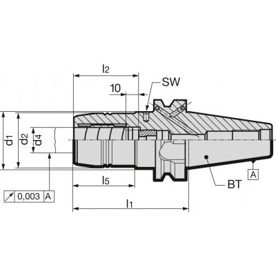 Pruzné sklicidlo hydro JIS6339 ADB BT406x90mm Gühring - obrázek