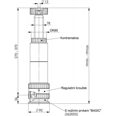 Šroubovací podpěra 6425S-406 mm AMF - obrázek