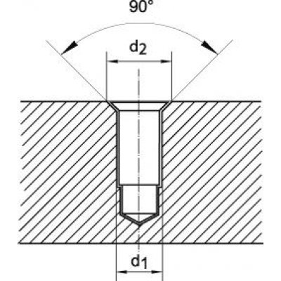 Krátky stupňovitý vrták HSS TiN Otvor na závity 90 ° M3 GÜHRING - obrázek