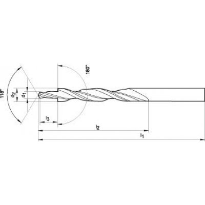 Viacfazetový stupňovitý vrták DIN8378 HSS 180 ° M3 FORMAT - obrázek