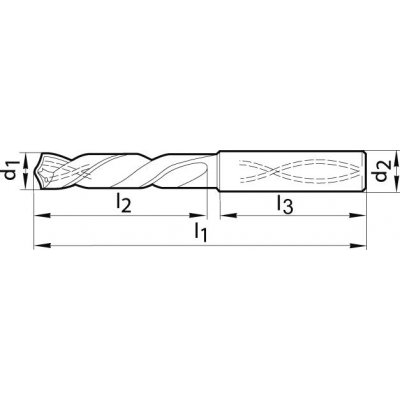 Špirálový vrták SL tvrdokov FIRE vnútorné chladenie stopka 6537HE 3xD 4,37mm GÜHRING - obrázek