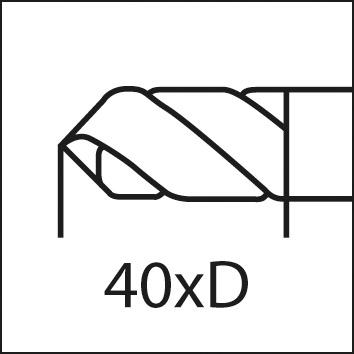 Delový vrták tvrdokov typ EB50 40xD 4,50mm GÜHRING - obrázek